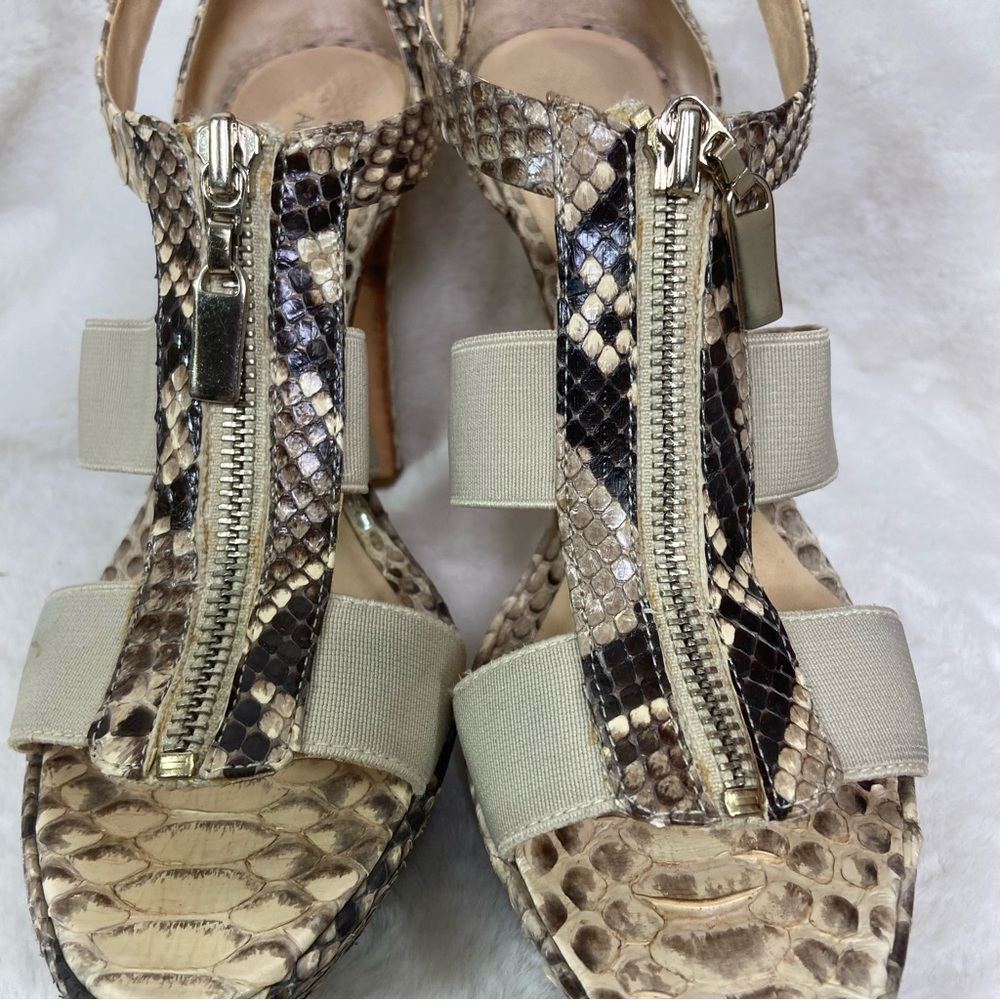 Alexandre Birman Python Snakeskin Platform Zip He… - image 4
